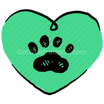 heart, love, paw, print, healthcare, health, vet